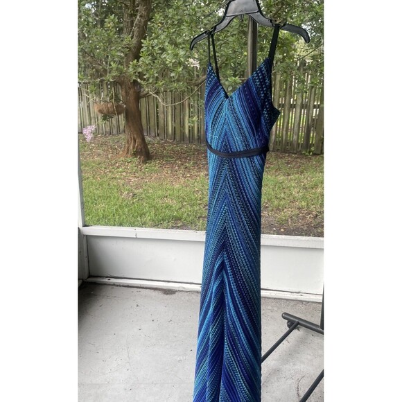 Cache Sz SMALL  Crochet Long  Blue Ombre Strappy New Year's Eve Party '00s - Picture 11 of 11
